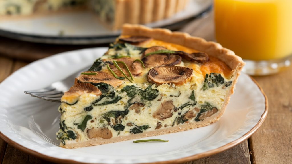 Spinach and Mushroom Crustless Quiche