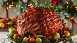 Brown Sugar Bourbon-Glazed Ham