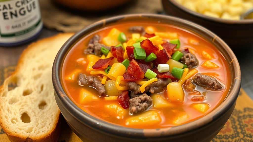 Loaded Cheeseburger Soup