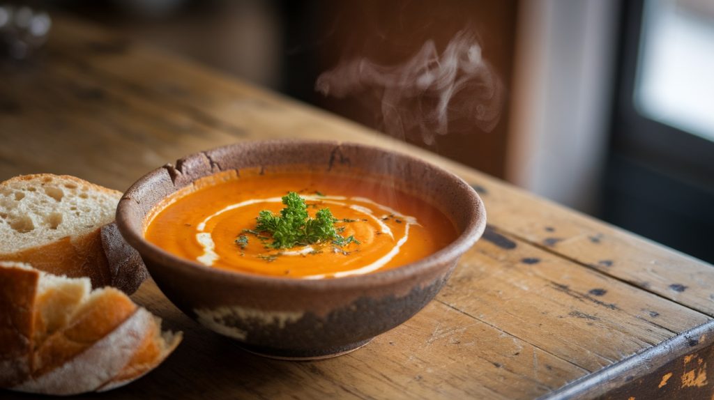 Creamy Carrot Soup with Leeks and Ginger