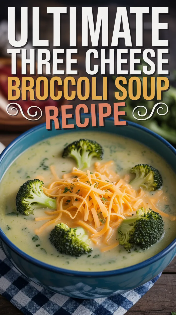 Ultimate Three Cheese Broccoli Soup