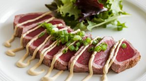 Seared Tuna Steak with Wasabi Aioli