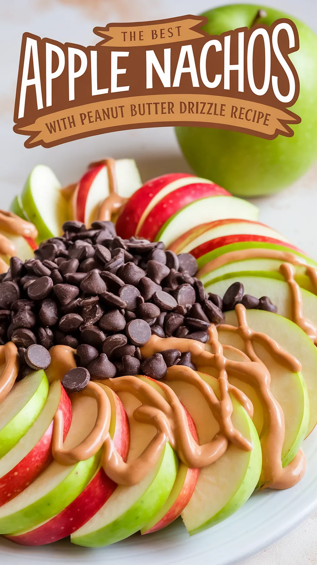 Apple Nachos with Peanut Butter Drizzle