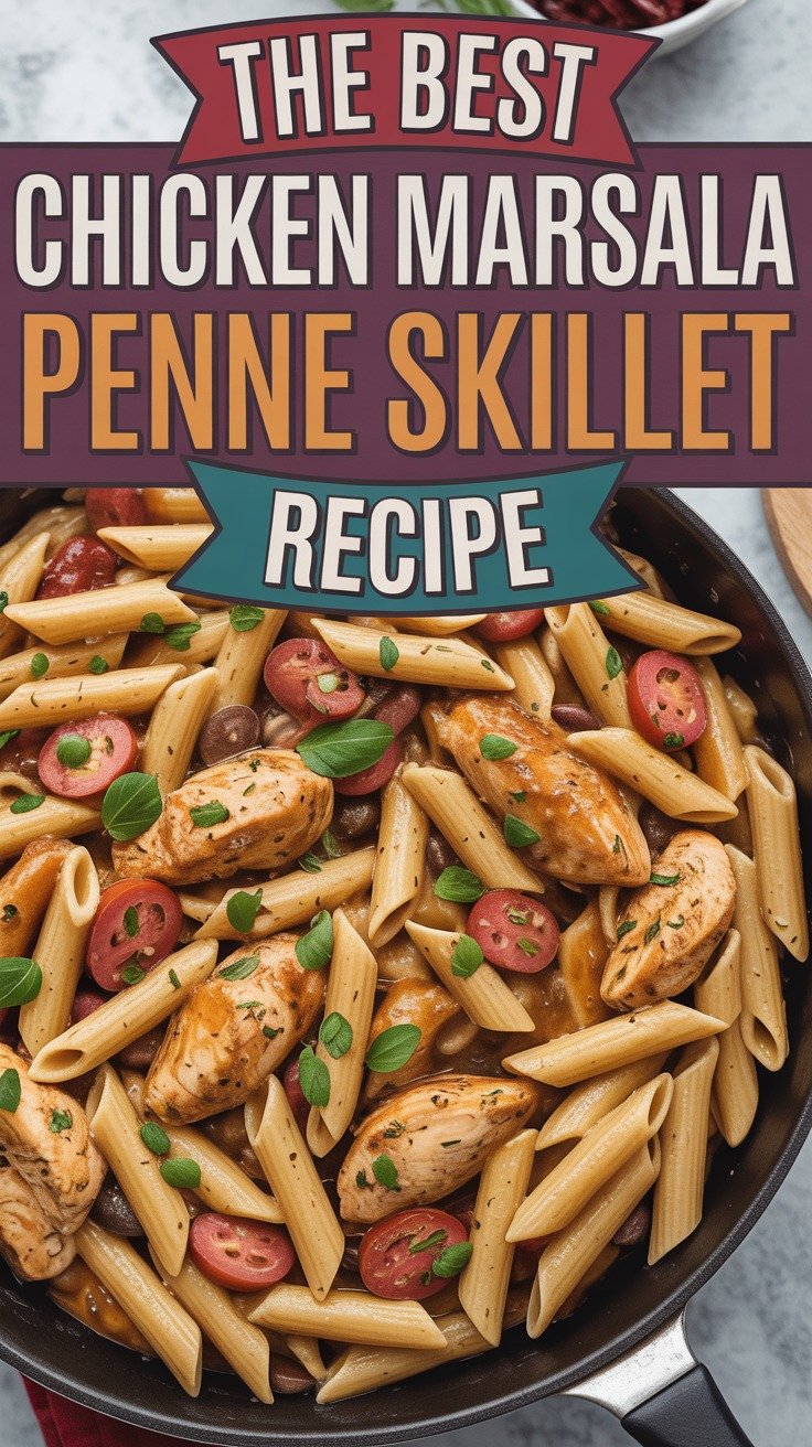 Chicken Marsala Penne Skillet