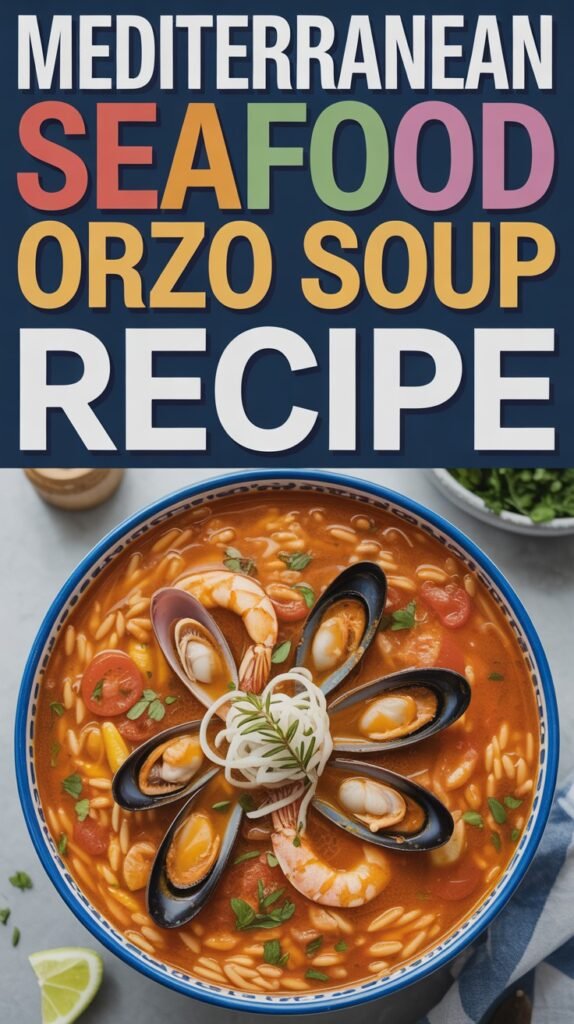 Mediterranean Seafood Orzo Soup