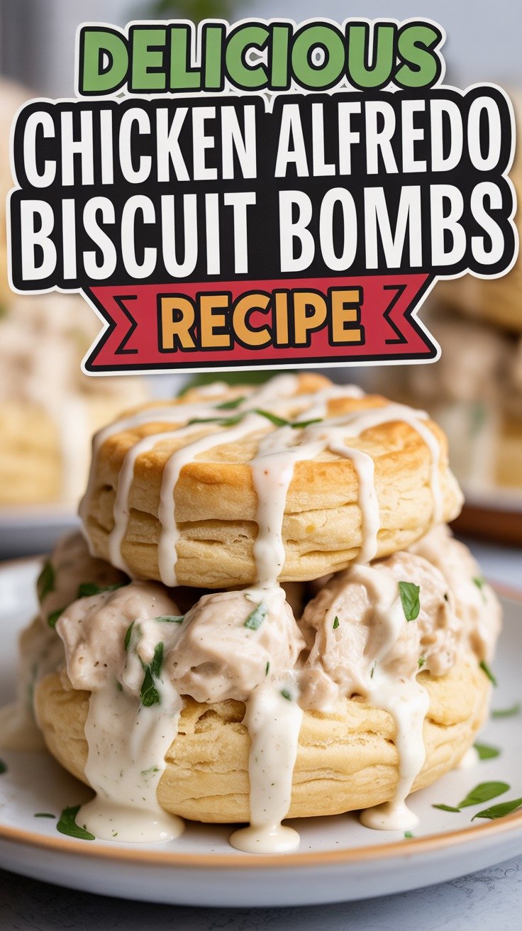 Chicken Alfredo Biscuit Bombs