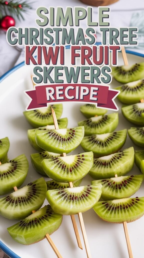 Christmas Tree Kiwi Fruit Skewers