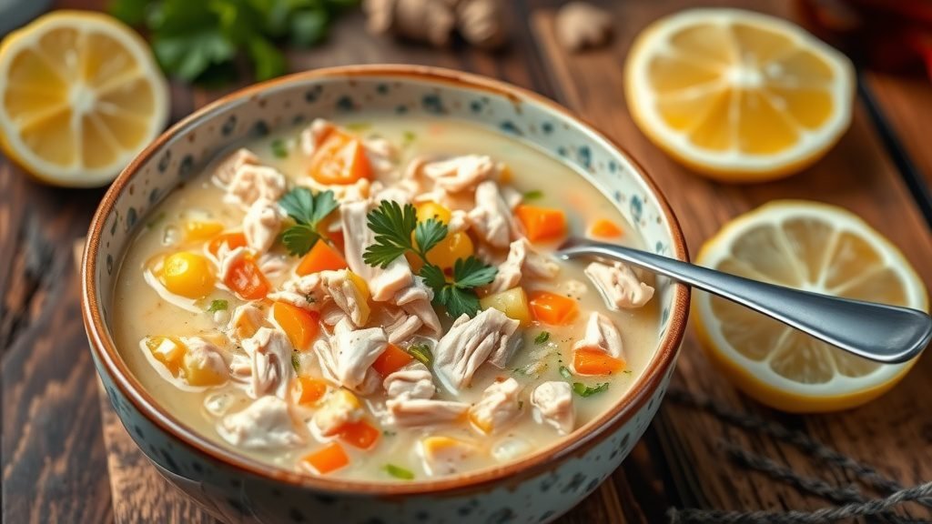 Creamy Lemon Chicken Soup