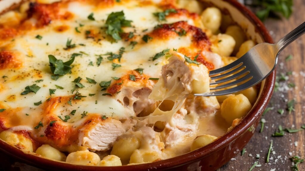 Chicken and Cheese Baked Gnocchi