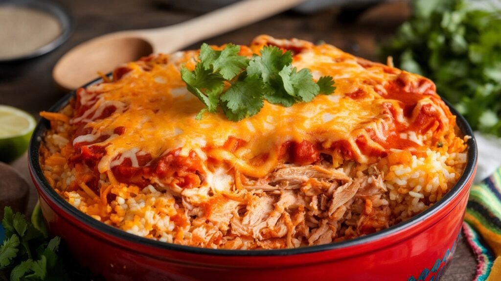 Chicken Enchilada Rice Casserole