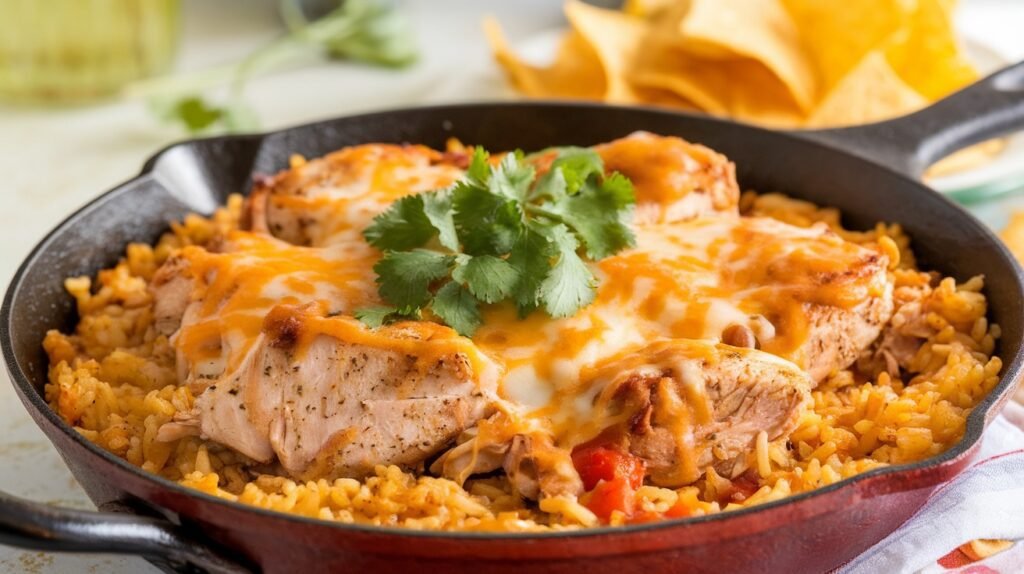 Cheesy Chicken Mexican Rice Skillet