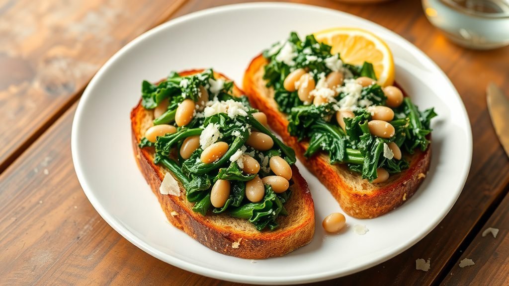 Sautéed Kale and White Bean Toast