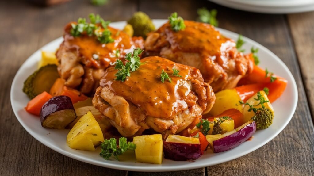 Spicy Honey Mustard Chicken Thighs