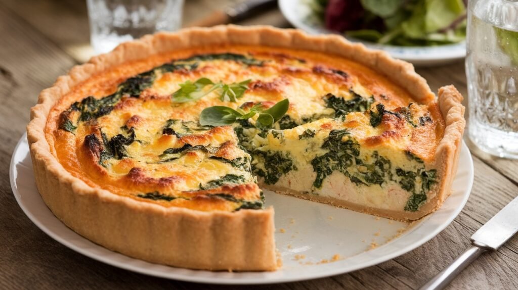 Chicken and Spinach Quiche