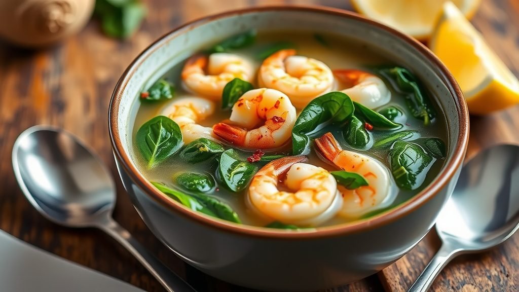 Shrimp and Spinach Soup