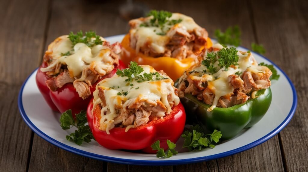 Chicken Cheesesteak Stuffed Peppers