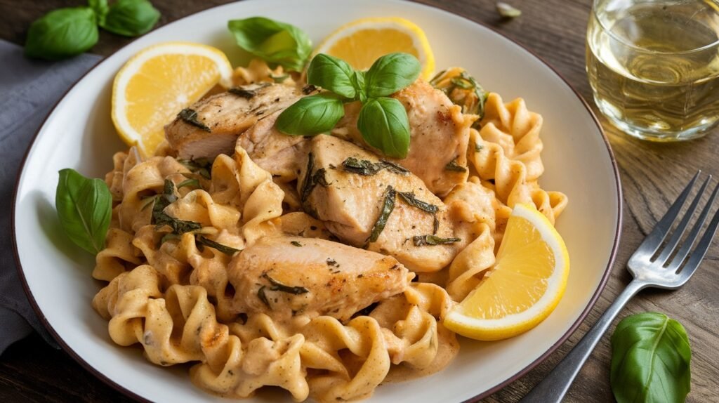 Creamy Lemon Basil Chicken Pasta