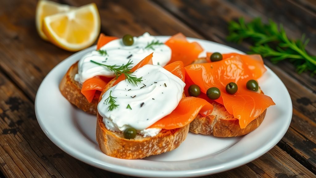 Smoked Salmon and Cream Cheese Toast