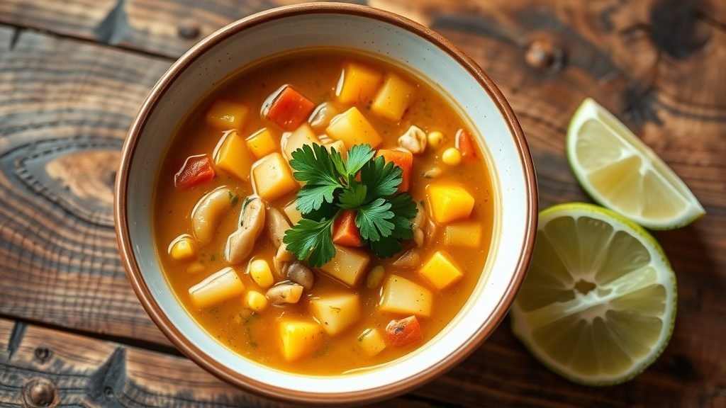 Bolivian Sopa de Mani (Peanut Soup)