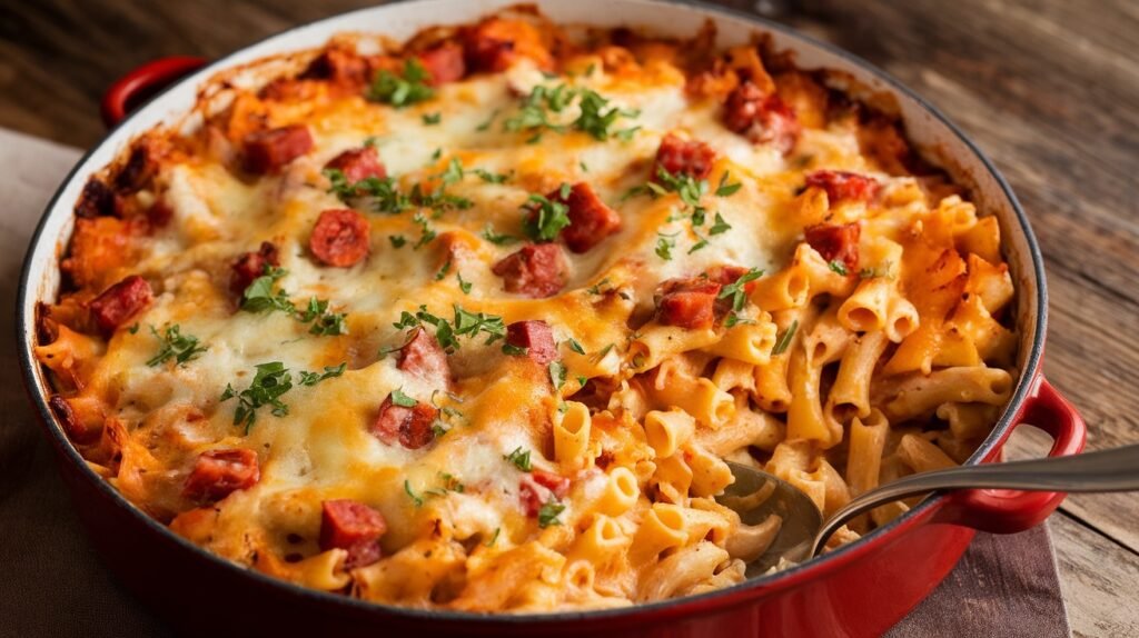 Chicken Chorizo Pasta Bake