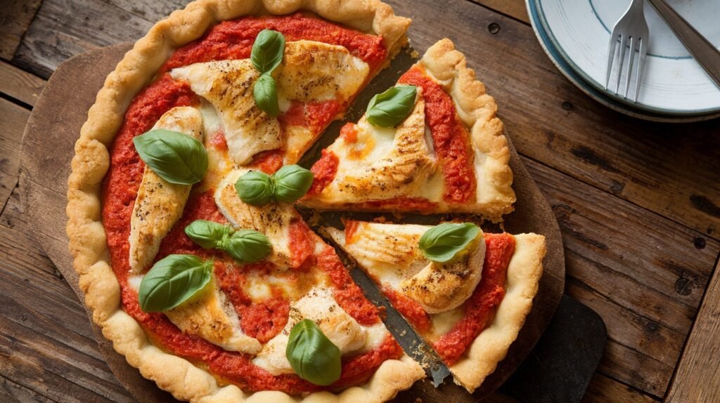 Chicken and Tomato Pesto Tart