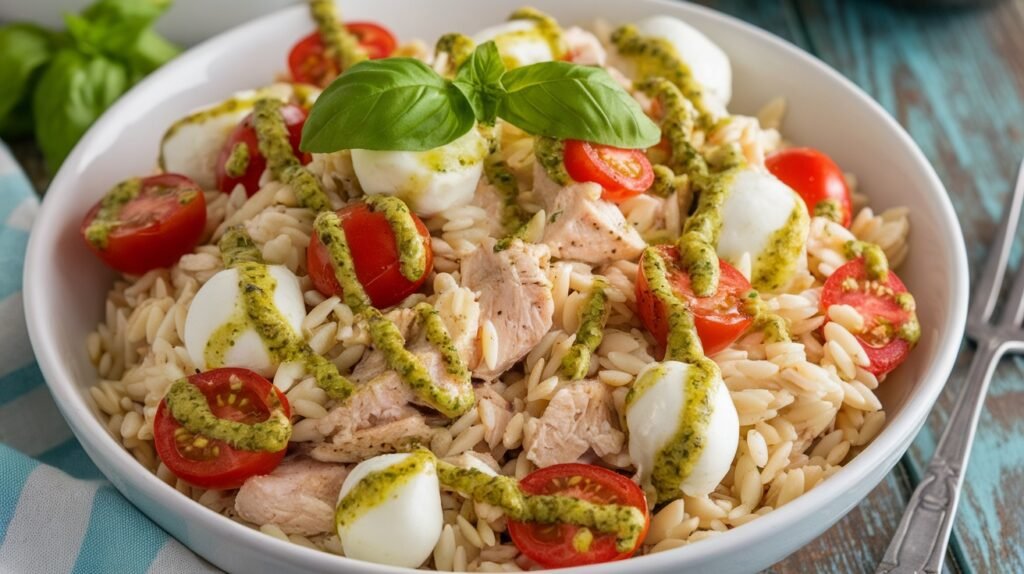 Chicken Pesto Orzo Salad