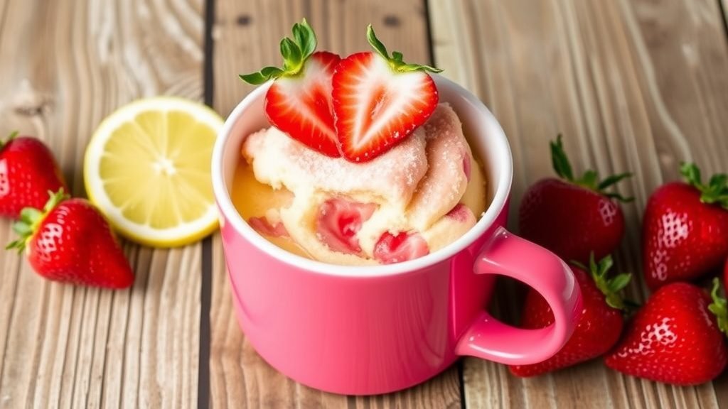 Strawberry Lemonade Mug Cake