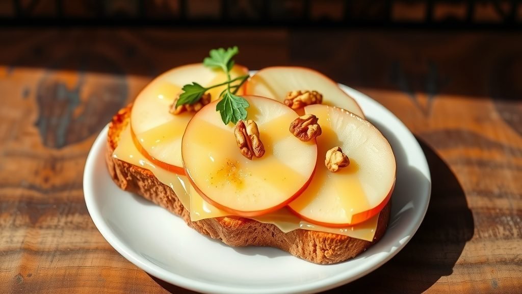 Apple, Cheddar, and Walnut Toast