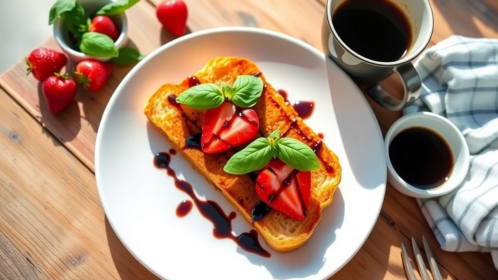 Strawberry, Basil, and Balsamic Toast