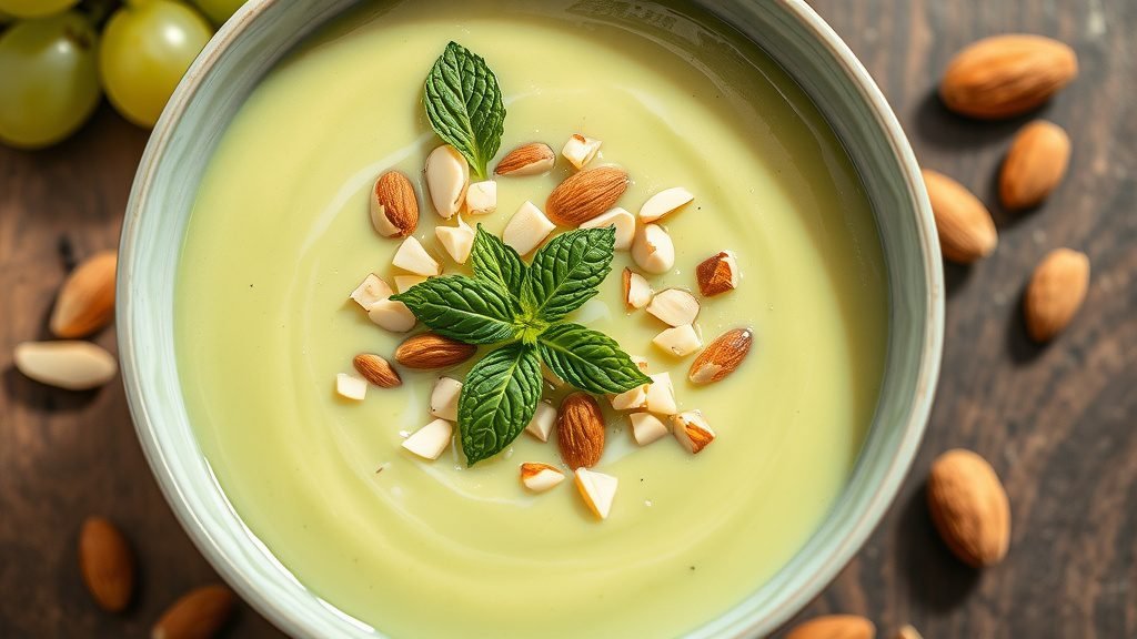 Creamy Almond and White Grape Soup