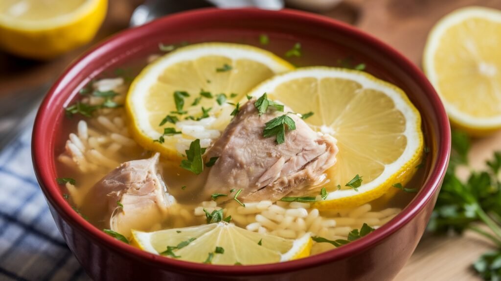 Lemon Chicken Rice Soup