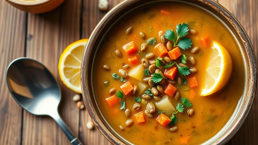 Zesty Lemon Lentil Soup