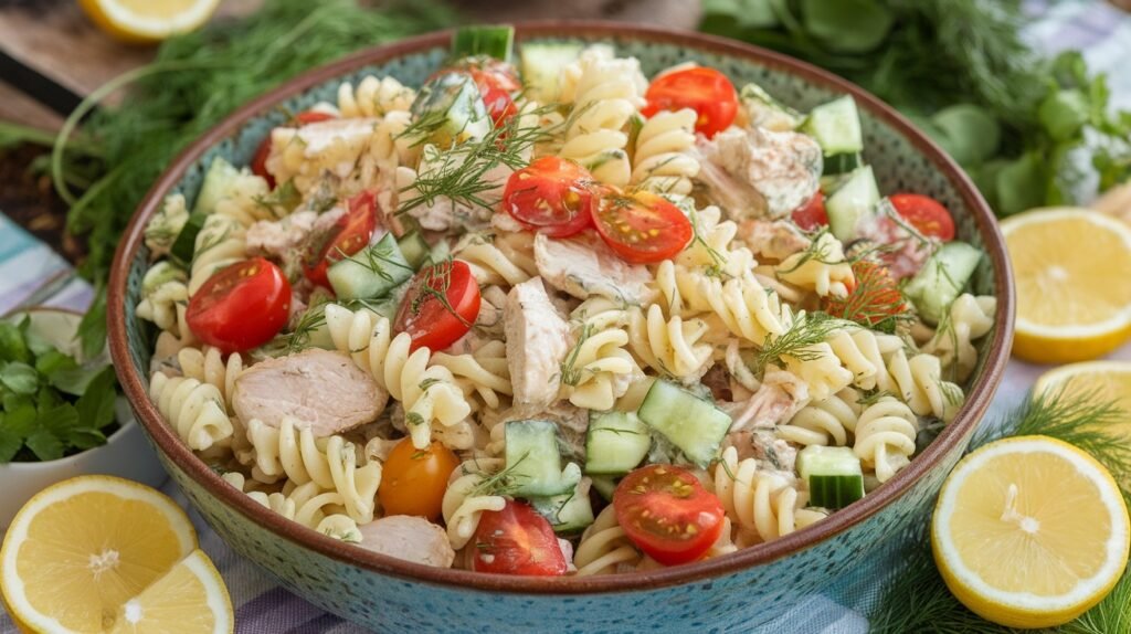 Chicken and Lemon Dill Pasta Salad