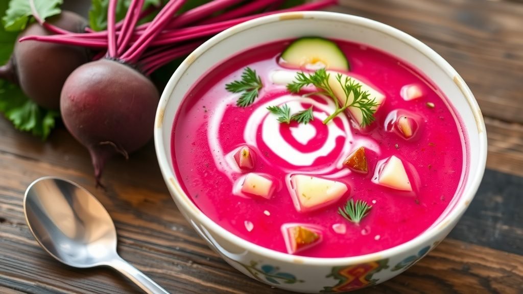Cold Beet Borscht (Eastern European Summer Soup)