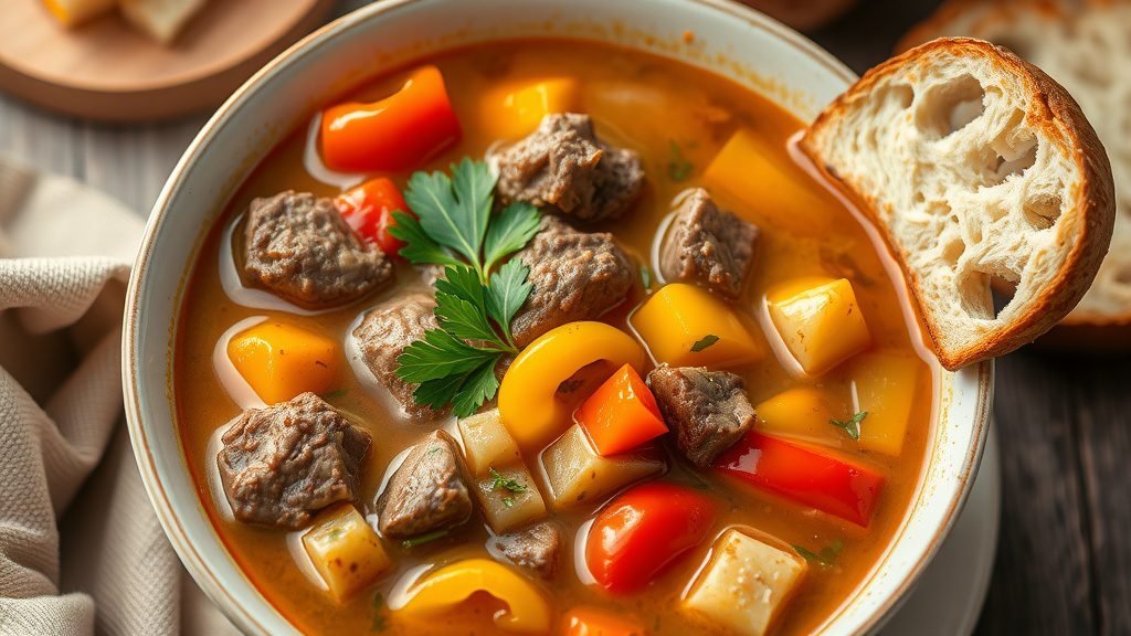 Hungarian Beef Paprikash Soup
