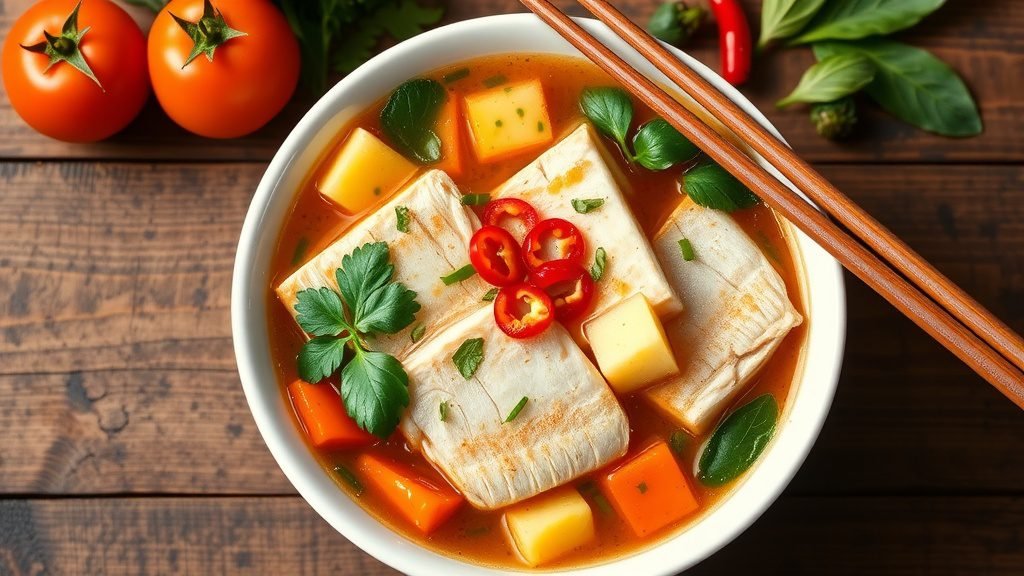 Vietnamese Canh Chua (Sour Tamarind Fish Soup)
