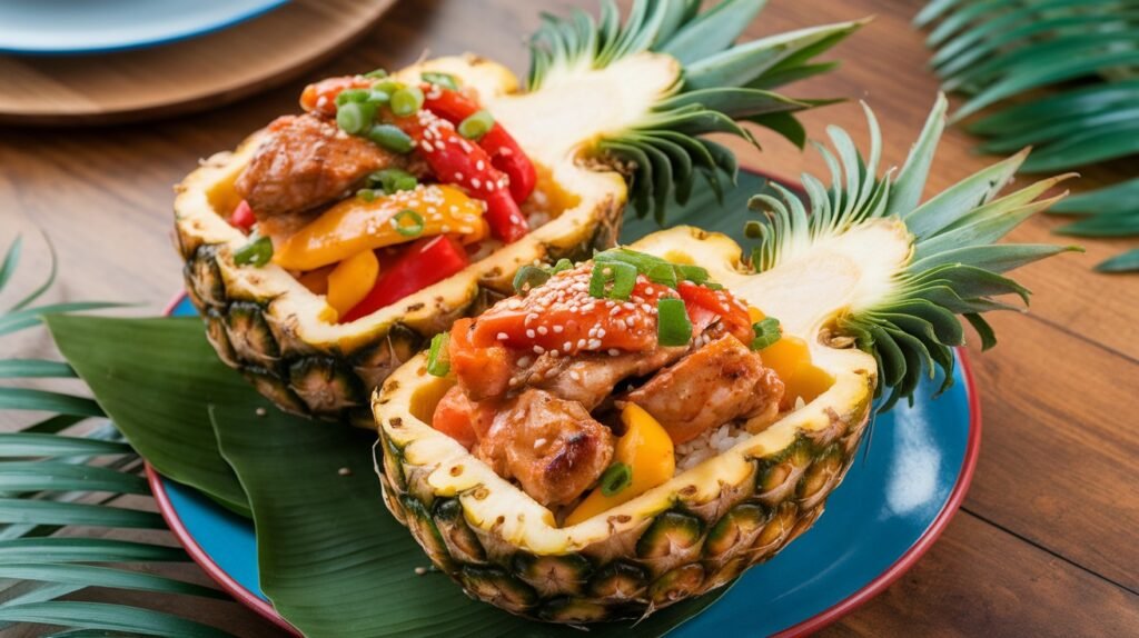 Teriyaki Chicken Pineapple Bowls