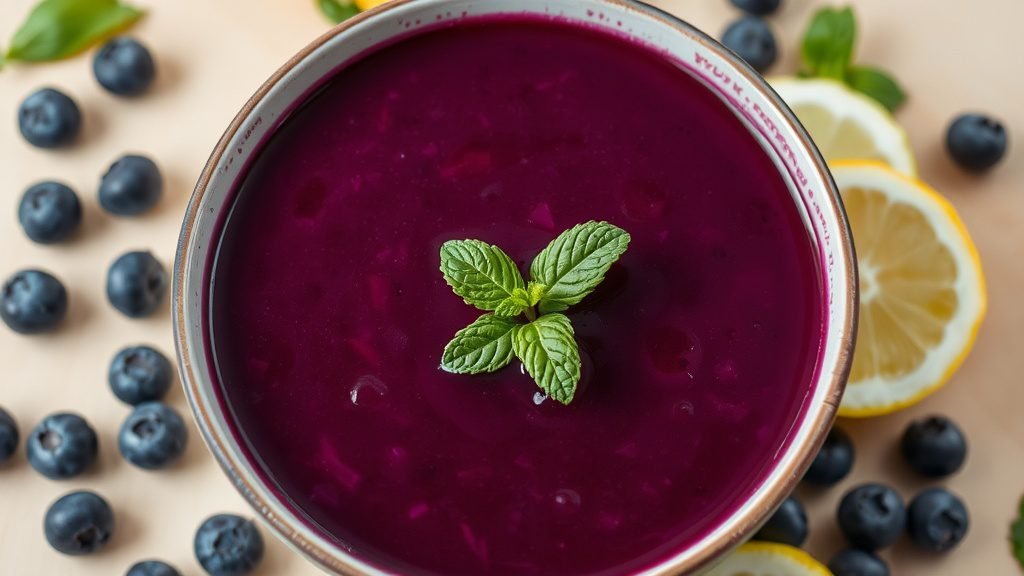 Chilled Blueberry and Lemon Soup