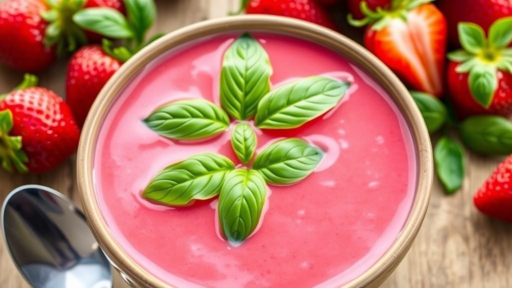 Strawberry and Basil Chilled Soup