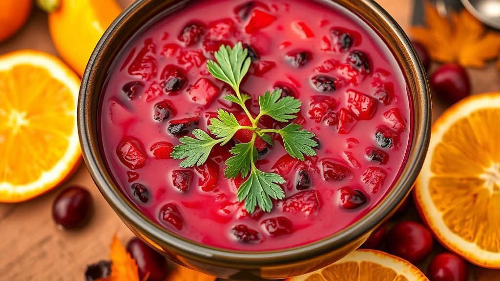 Cranberry and Orange Infused Soup