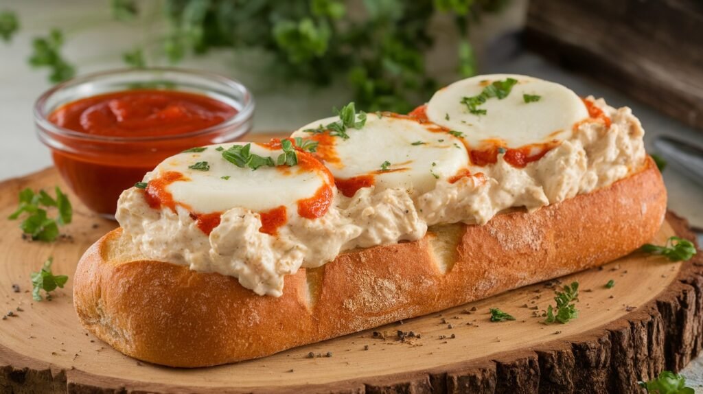 Chicken Alfredo French Bread