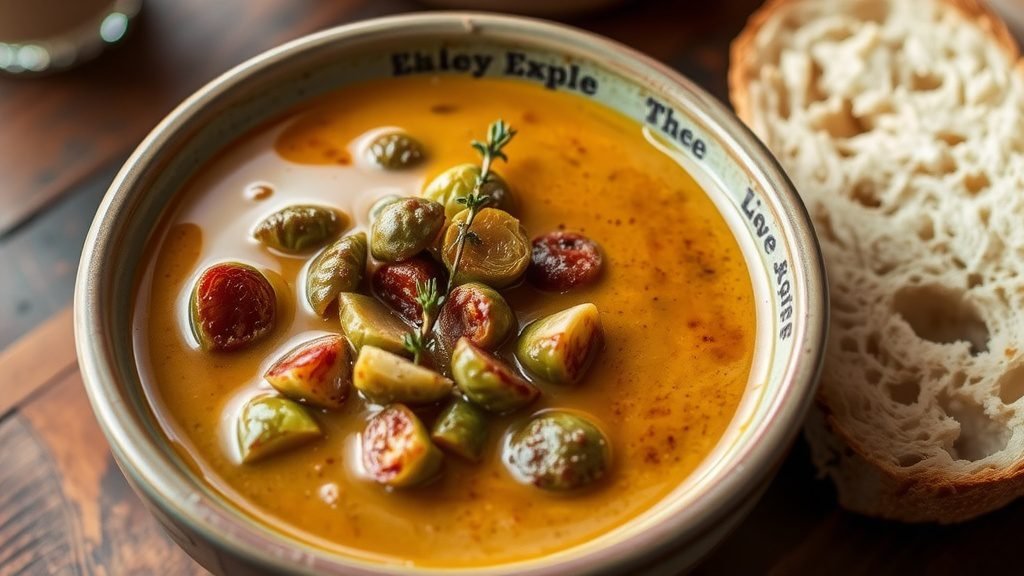 Balsamic Roasted Brussels Sprout Soup