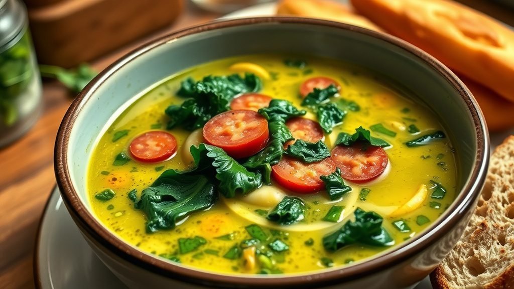 Portuguese Caldo Verde (Kale and Chorizo Soup)