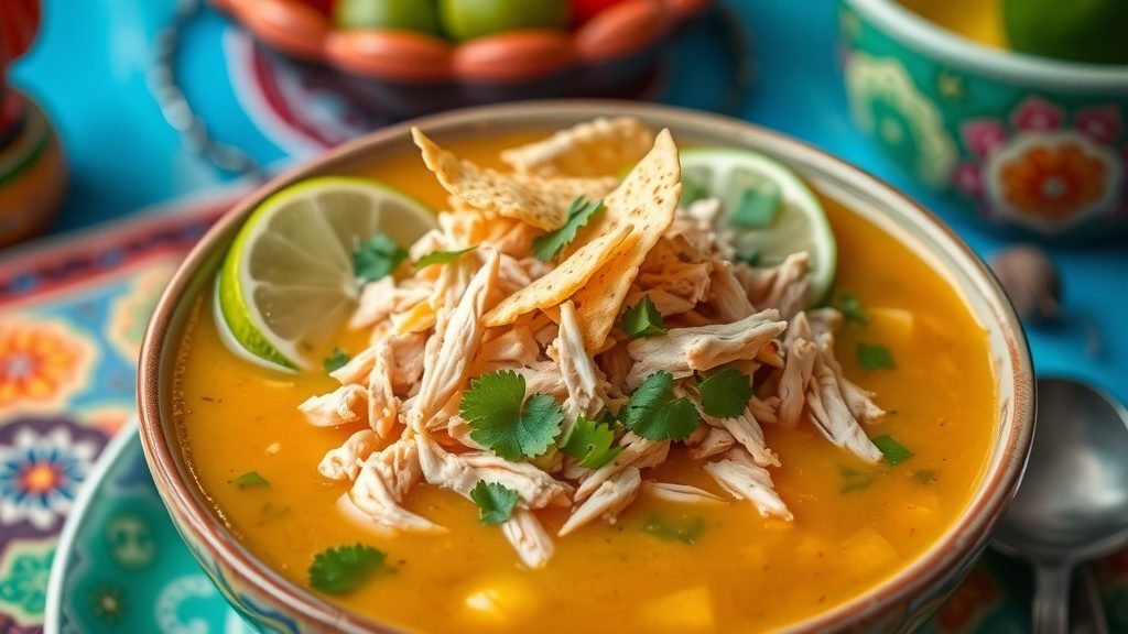 Mexican Sopa de Lima (Yucatan Lime Soup)