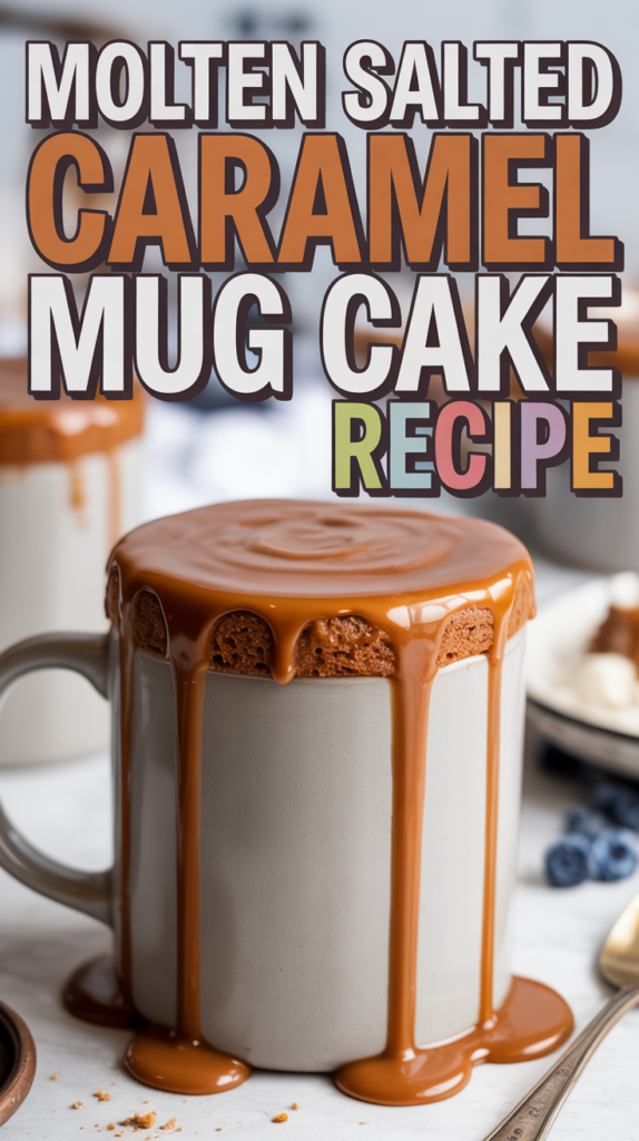 Decadent Molten Salted Caramel Mug Cake