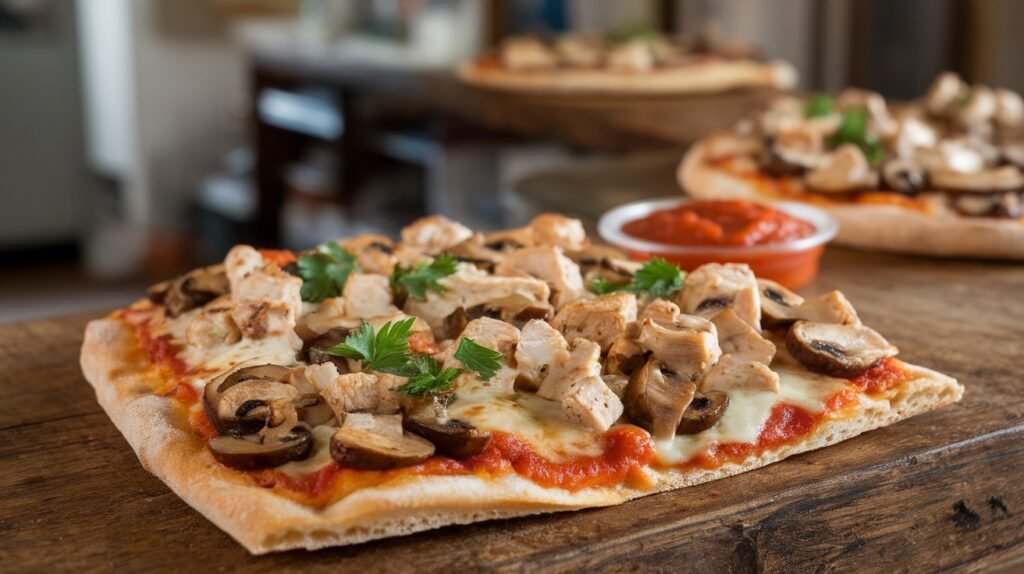 Chicken Marsala Flatbread Pizza