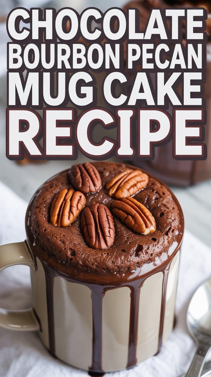 Chocolate Bourbon Pecan Mug Cake