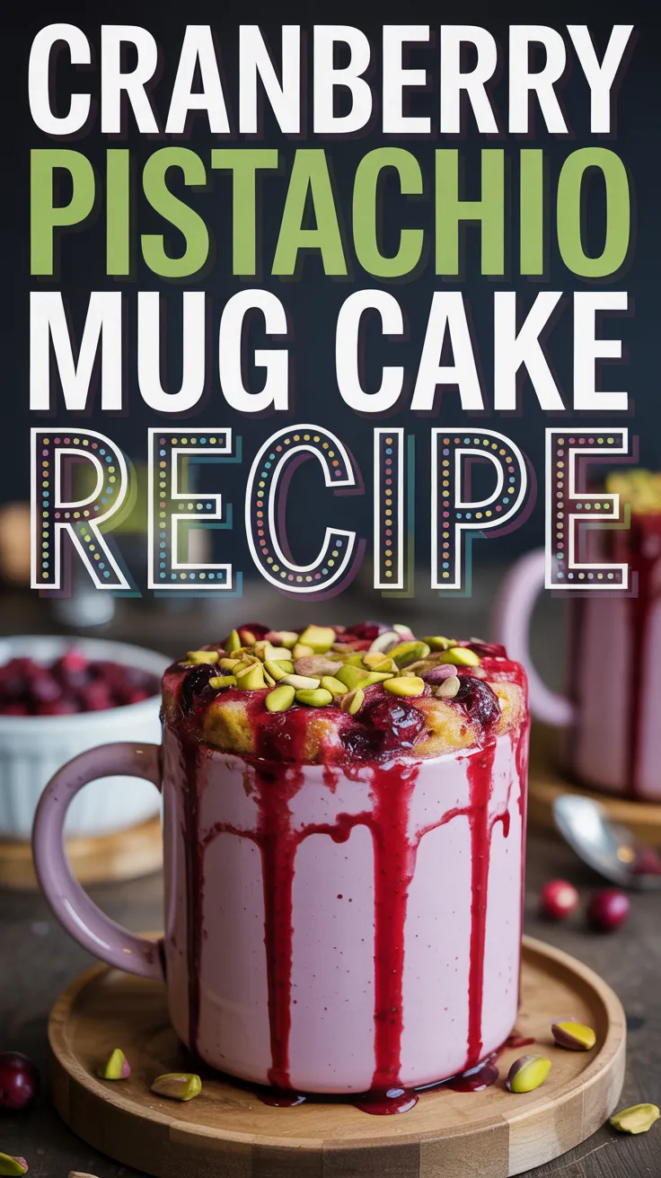 Cranberry Pistachio Mug Cake