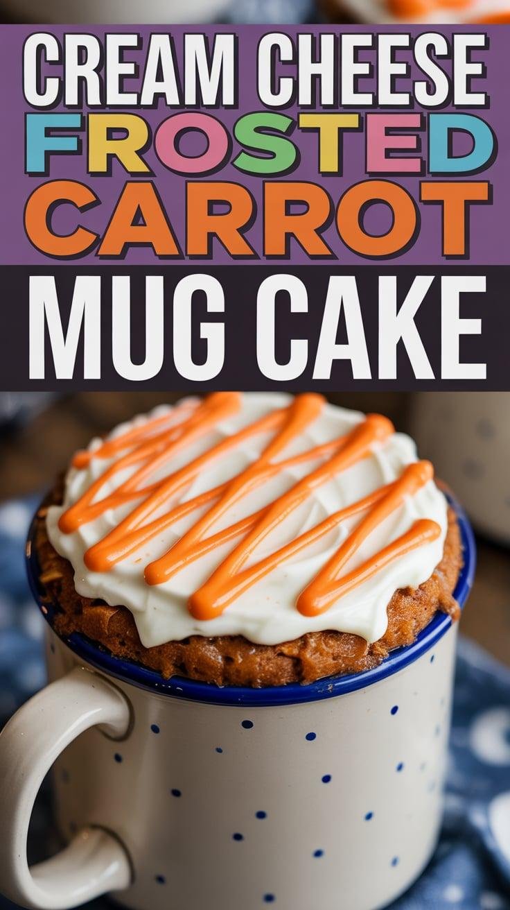 Cream Cheese Frosted Carrot Mug Cake