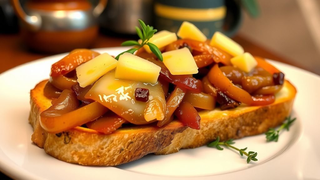 Caramelized Onion and Gruyère Toast